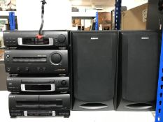 A Sony hifi system with speakers,