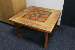 A 20th century Danish tiled topped coffee table