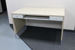 A contemporary Ikea computer desk