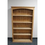 A set of pine open bookshelves