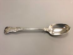 A large Victorian silver basting spoon,