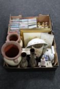 Two boxes containing contemporary vases, figurines,