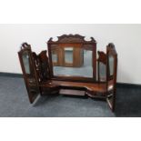 A Victorian mahogany triple dressing table mirror