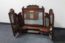 A Victorian mahogany triple dressing table mirror