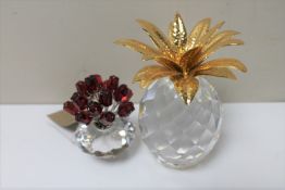 Two Swarovski crystal ornaments,