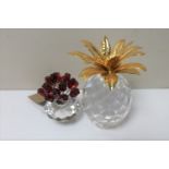 Two Swarovski crystal ornaments,