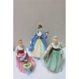 Three Royal Doulton figures; Fair Lady HN 2193,