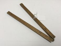 A Victorian John Rabone & Sons brass mounted box wood folding ruler