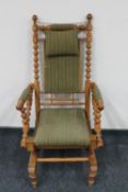 An antique bobbin rocking chair