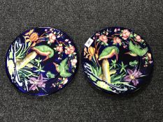A pair of Maling Kingfisher plates,