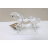 A (Swarovski?) crystal figure of a trotting horse