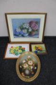 A still life pastel drawing signed B. N.