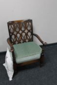 A 20th century stained beech bedroom chair