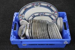 A crate containing forty-eight pieces of Whieldon ware Old Nankin china