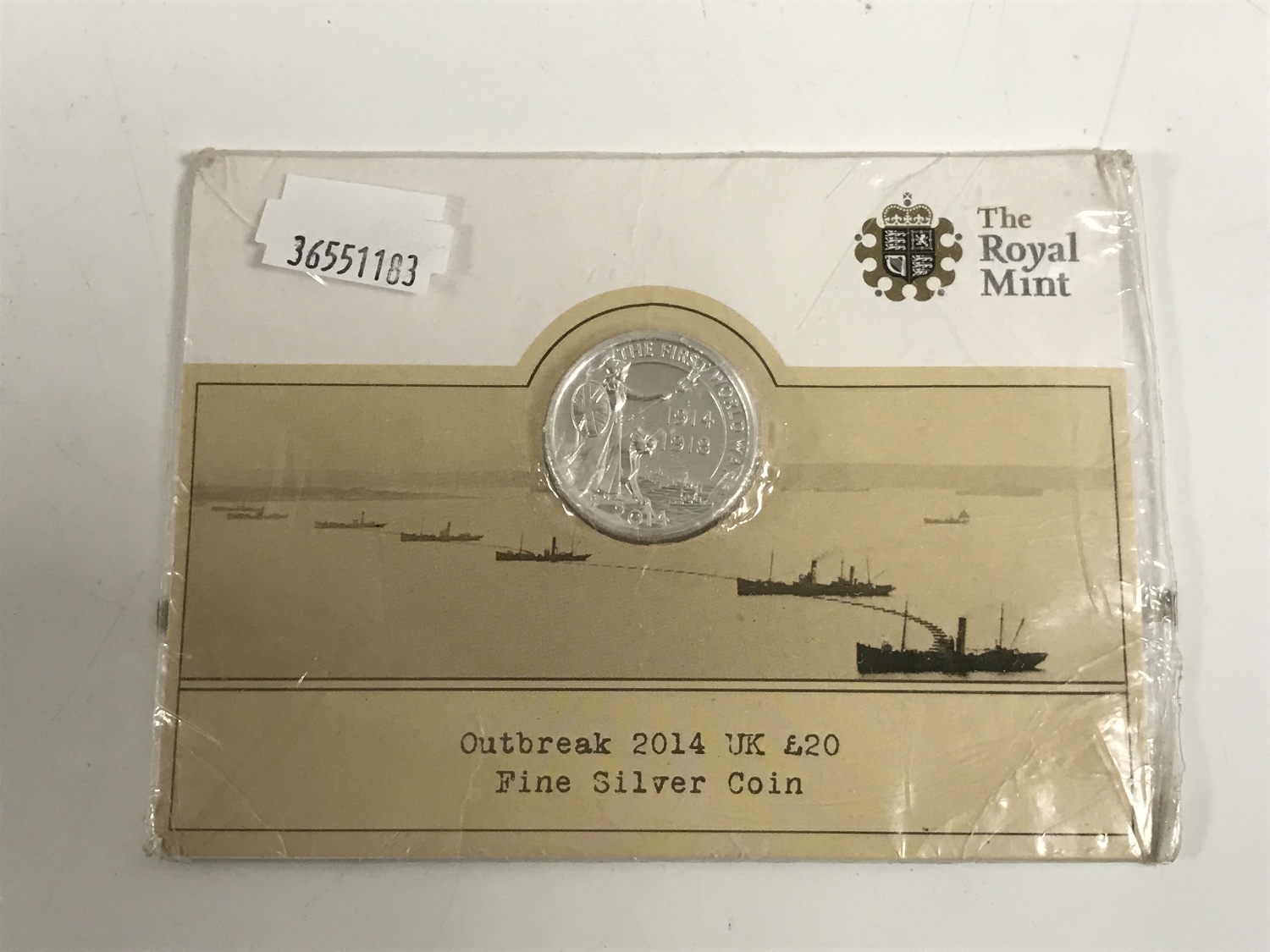 A Royal Mint issue Outbreak 2014 £20 fine silver coin