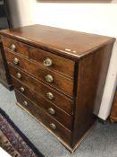 A George III mahogany secretaire chest,