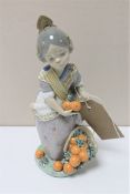 A Lladro figure of a Spanish girl with oranges