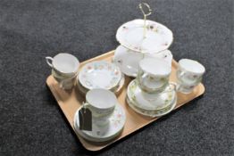 A tray of two Shelley Wild Anemone china trios together with a further six Duchess china trios and