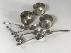 A set of six silver teaspoons,