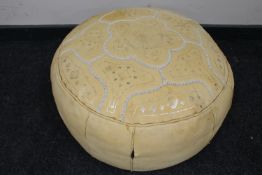 A Moroccan leather footstool