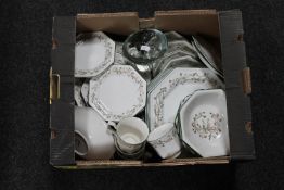 A box of Johnson Brothers dinner ware