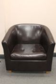 A leather tub chair