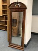 A nineteenth century continental mahogany hall mirror