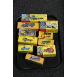 A tray of ten Atlas Dinky toys and Dink super toys die cast vehicles