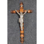 An early 20th century wall mounted crucifix