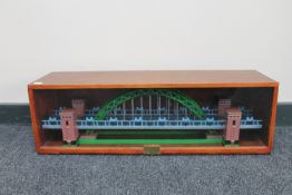 A model of The Tyne Bridge in a display case