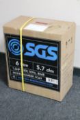 A boxed SGS 6 litre air compressor