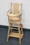A mid 20th century doll's high chair