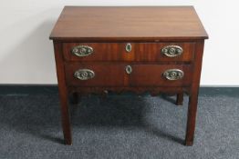 A Victorian mahogany two drawer low boy