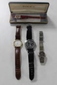 A boxed lady's Timex watch and a further Citizen watch and two gent's watches