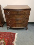 A good quality four drawer bow-fronted chest of drawers,