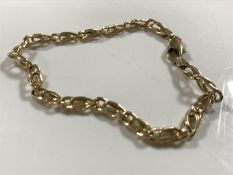 A 9ct gold bracelet, 3g.