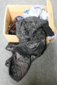 A box of fur coat, vintage coat,