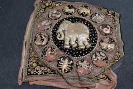 A 20th century Indian Zodiac beaded tapestry