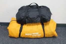 A Sunncamp four man tent in carry bag and a further three man tent in bag