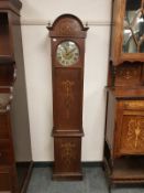 An Edwardian inlaid grandmother clock,