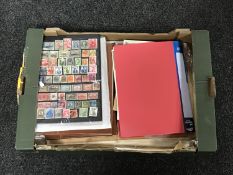 A box of stamp albums,