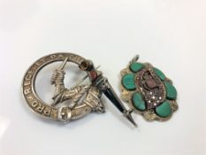 Two Scottish silver brooches and a pendant (3)