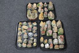 Two trays containing a large quantity of cottage ornaments,