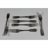 A composite set of six silver dessert forks CONDITION REPORT: 329g gross