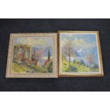 Two gilt framed continental school oils on canvas