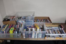 Six boxes and crates containing assorted DVD's, box sets,