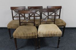 A set of five late Victorian dining chairs