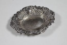 A pierced silver bonbon dish,