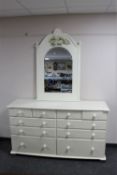 A contemporary painted pine ten drawer dressing chest