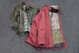 Two wax Barbour jackets